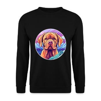 Bordeauxdogge Hunderasse Cartoon Kawaii Waterco - Unisex Pullover - Schwarz - Vorne - Alina (178cm) & Michal (187cm)