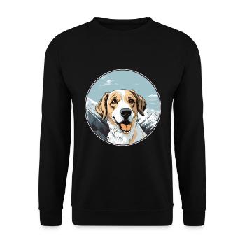 Drever Dog Breed Cartoon Kawaii Watercolor - Unisex Sweatshirt - black - Front - Alina (178cm) & Michal (187cm)