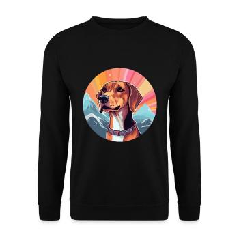 Chien de Crète chien race Cartoon Kawaii aquarelle - Sweat-shirt Unisexe - noir - Devant - Alina (178cm) & Michal (187cm)