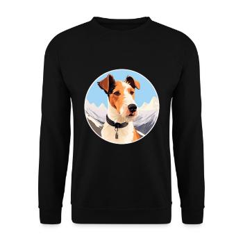 Foxterrier Glatte Hunderasse Cartoon Kawaii Waterc - Unisex Pullover - Schwarz - Vorne - Alina (178cm) & Michal (187cm)