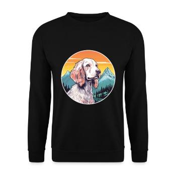 English Setter Dog Breed Cartoon Kawaii Watercolor - Unisex Sweatshirt - black - Front - Alina (178cm) & Michal (187cm)