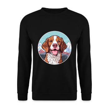 Français Bretagne chien race Cartoon Kawaii Watercolo - Sweat-shirt Unisexe - noir - Devant - Alina (178cm) & Michal (187cm)