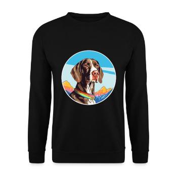 French Gascony Pointer Dog Breed Cartoon Kawaii Wa - Unisex Sweatshirt - black - Front - Alina (178cm) & Michal (187cm)