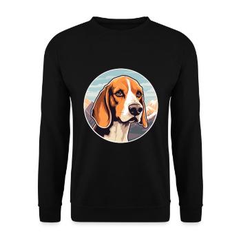 English Foxhound Dog Breed Cartoon Kawaii Watercol - Unisex Sweatshirt - black - Front - Alina (178cm) & Michal (187cm)