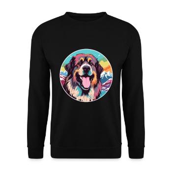 Estrela Mountain Dog Breed Cartoon Kawaii Watercol - Unisex Sweatshirt - black - Front - Alina (178cm) & Michal (187cm)