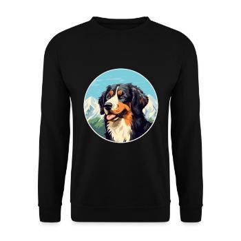 Formose Mountain Dog race Cartoon Kawaii Waterco - Sweat-shirt Unisexe - noir - Devant - Alina (178cm) & Michal (187cm)