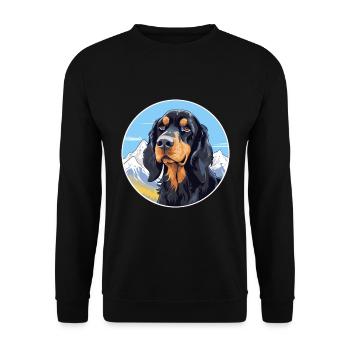 Gordon Setter chien race dessin animé Kawaii aquarelle - Sweat-shirt Unisexe - noir - Devant - Alina (178cm) & Michal (187cm)