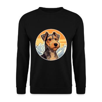 Chien de chasse allemand Terrier race Cartoon Kawaii Wa - Sweat-shirt Unisexe - noir - Devant - Alina (178cm) & Michal (187cm)