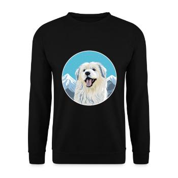 Himalayan Sheepdog Dog Breed Cartoon Kawaii Waterc - Unisex Sweatshirt - black - Front - Alina (178cm) & Michal (187cm)