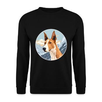 Ibizan Hound Dog Breed Cartoon Kawaii Watercolor - Unisex Sweatshirt - black - Front - Alina (178cm) & Michal (187cm)