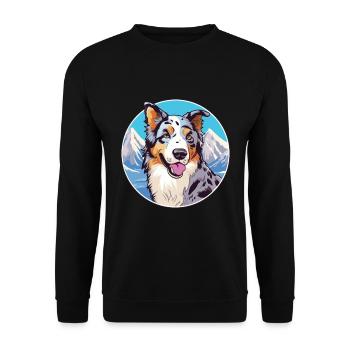 Kaikadi Hunderasse Karikatur Kawaii Aquarell - Unisex Pullover - Schwarz - Vorne - Alina (178cm) & Michal (187cm)