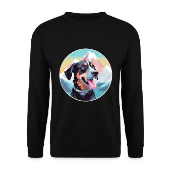 Gascon Saintongeois Chien Race Cartoon Kawaii Eau - Sweat-shirt Unisexe - noir - Devant - Alina (178cm) & Michal (187cm)