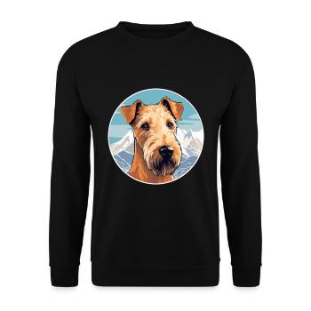 Irish Terrier chien race Cartoon Kawaii aquarelle - Sweat-shirt Unisexe - noir - Devant - Alina (178cm) & Michal (187cm)