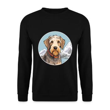Chien de chasse à poil dur d’Istrie race de chien Cartoon Kawaii - Sweat-shirt Unisexe - noir - Devant - Alina (178cm) & Michal (187cm)
