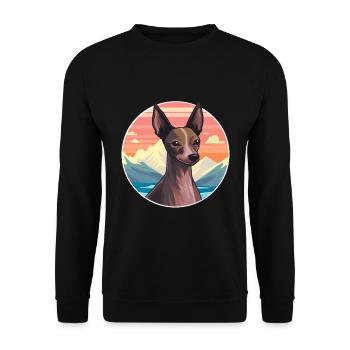 Inca Haarlose Hunderasse Cartoon Kawaii Aquarell - Unisex Pullover - Schwarz - Vorne - Alina (178cm) & Michal (187cm)