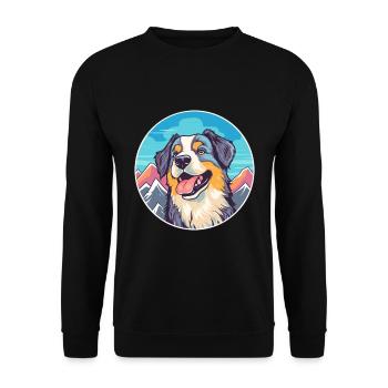 Kintamani chien race dessin animé Kawaii aquarelle - Sweat-shirt Unisexe - noir - Devant - Alina (178cm) & Michal (187cm)
