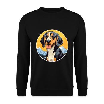 Leopard Hound Dog Breed Cartoon Kawaii Watercolor - Unisex Sweatshirt - black - Front - Alina (178cm) & Michal (187cm)