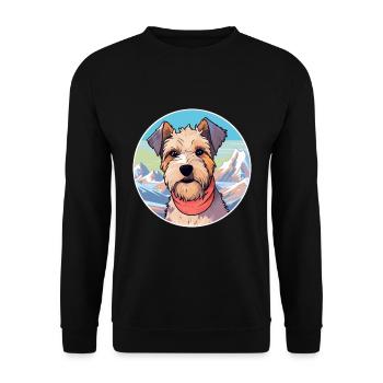 Lucas Terrier chien race dessin animé Kawaii aquarelle - Sweat-shirt Unisexe - noir - Devant - Alina (178cm) & Michal (187cm)