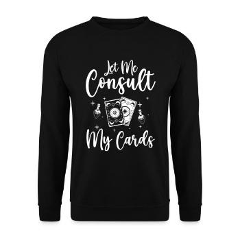 Kartenleger Astrologe Hobby - Unisex Pullover - Schwarz - Vorne - Alina (178cm) & Michal (187cm)