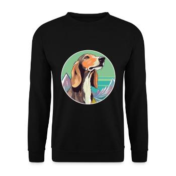 Saluki Dog Breed Cartoon Kawaii Watercolor - Unisex Sweatshirt - black - Front - Alina (178cm) & Michal (187cm)