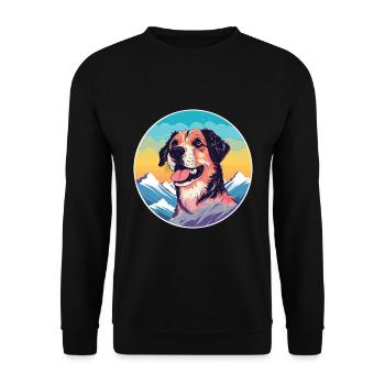 Sapsali Dog Breed Cartoon Kawaii Watercolor - Unisex Sweatshirt - black - Front - Alina (178cm) & Michal (187cm)