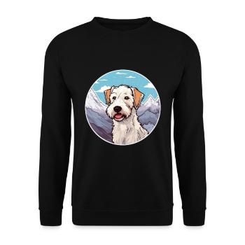 Sealyham Terrier Dog Breed Cartoon Kawaii Watercol - Unisex Sweatshirt - black - Front - Alina (178cm) & Michal (187cm)