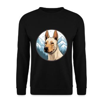 Thai Ridgeback chien race Cartoon Kawaii aquarelle - Sweat-shirt Unisexe - noir - Devant - Alina (178cm) & Michal (187cm)