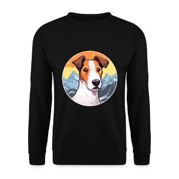 Glatter Foxterrier Hunderasse Cartoon Kawaii Waterc - Unisex Pullover - Schwarz - Vorne - Alina (178cm) & Michal (187cm)