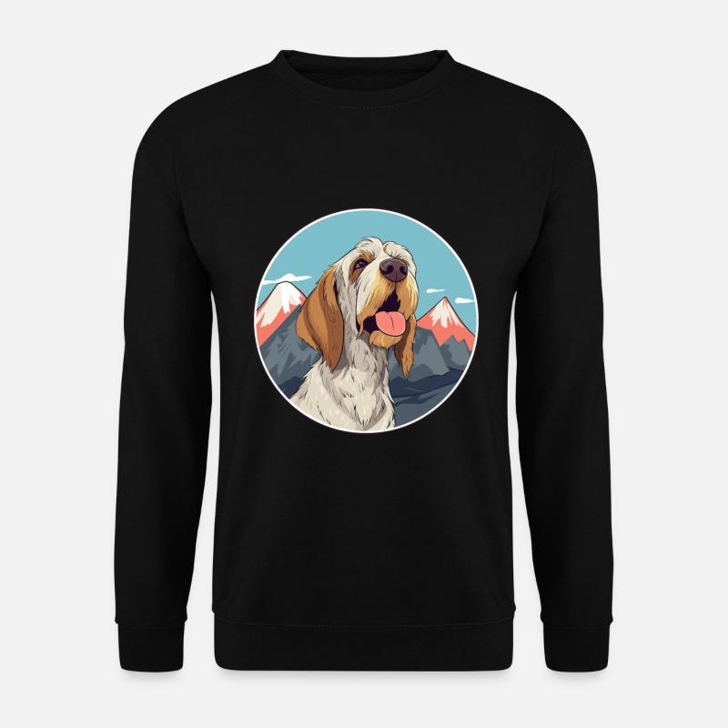 Spinone Italiano Hunderasse Cartoon Kawaii Watercol - Unisex Pullover - Schwarz