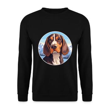 Southern Hound Dog Breed Cartoon Kawaii Watercolor - Unisex Sweatshirt - black - Front - Alina (178cm) & Michal (187cm)