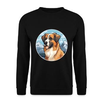 Schäferhund Rasse Karikatur Kawaii Aquarell - Unisex Pullover - Schwarz - Vorne - Alina (178cm) & Michal (187cm)