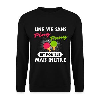 Table de Tennis - Sweat-shirt Unisexe - noir - Devant - Alina (178cm) & Michal (187cm)