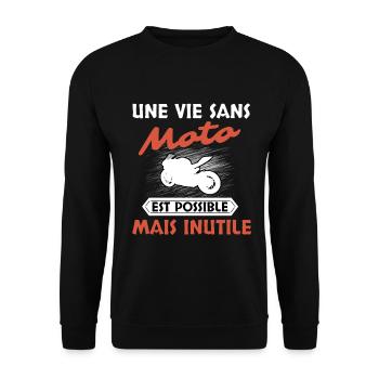 Moto - Sweat-shirt Unisexe - noir - Devant - Alina (178cm) & Michal (187cm)