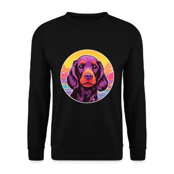 American Water Spaniel Hunderasse Cartoon Kawaii Wa - Unisex Pullover - Schwarz - Vorne - Alina (178cm) & Michal (187cm)
