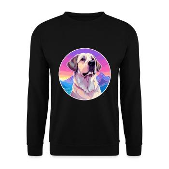 Berger anatolien chien race dessin animé kawaii waterc - Sweat-shirt Unisexe - noir - Devant - Alina (178cm) & Michal (187cm)