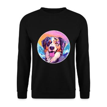 Alano Espanol Dog Breed Cartoon Kawaii Watercolor - Unisex Sweatshirt - black - Front - Alina (178cm) & Michal (187cm)
