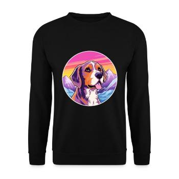Chien de chasse andalou race de chien dessin animé Kawaii Watercol - Sweat-shirt Unisexe - noir - Devant - Alina (178cm) & Michal (187cm)