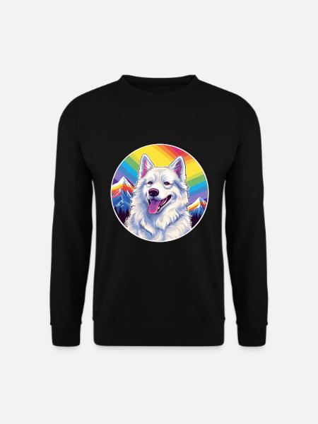 Berger Blanc Suisse Race De Chien Cartoon Kawaii Eau - Sweat-shirt Unisexe - noir