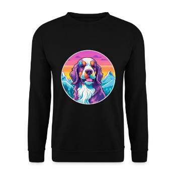 Billy Dog Breed Cartoon Kawaii aquarelle - Sweat-shirt Unisexe - noir - Devant - Alina (178cm) & Michal (187cm)