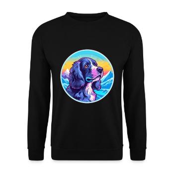Épagneul Picard bleu race chien dessin animé Kawaii Wate - Sweat-shirt Unisexe - noir - Devant - Alina (178cm) & Michal (187cm)