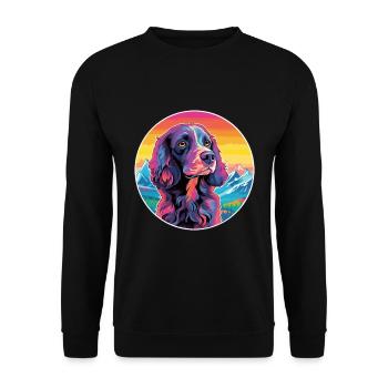 Boykin Épagneul chien race dessin animé Kawaii aquarelle - Sweat-shirt Unisexe - noir - Devant - Alina (178cm) & Michal (187cm)
