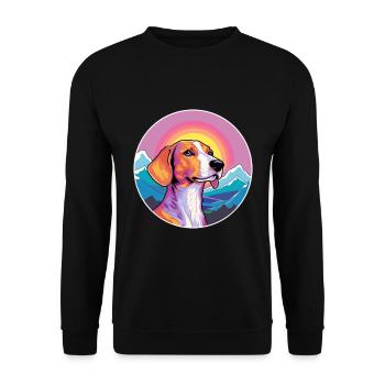 Azawakh chien race dessin animé Kawaii aquarelle - Sweat-shirt Unisexe - noir - Devant - Alina (178cm) & Michal (187cm)
