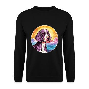 Auvergne Pointer Dog Breed Cartoon Kawaii Watercol - Unisex Sweatshirt - black - Front - Alina (178cm) & Michal (187cm)