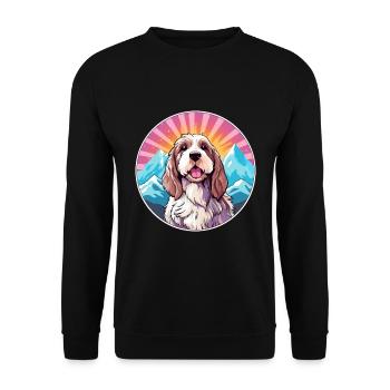 Basset Griffon Vendeen Petit Dog Rasse Cartoon Kaw - Unisex Pullover - Schwarz - Vorne - Alina (178cm) & Michal (187cm)