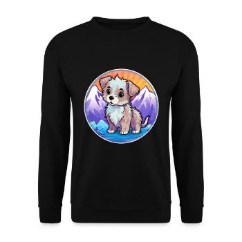 Bleu de Gascogne Petit Dog Rasse Cartoon Kawaii Wa - Unisex Pullover - Schwarz - Vorne - Alina (178cm) & Michal (187cm)