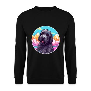 Terrier Russe Noir Race De Chien Cartoon Kawaii Wat - Sweat-shirt Unisexe - noir - Devant - Alina (178cm) & Michal (187cm)