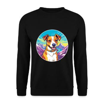 Terrier brésilien race de chien dessin animé kawaii Waterco - Sweat-shirt Unisexe - noir - Devant - Alina (178cm) & Michal (187cm)