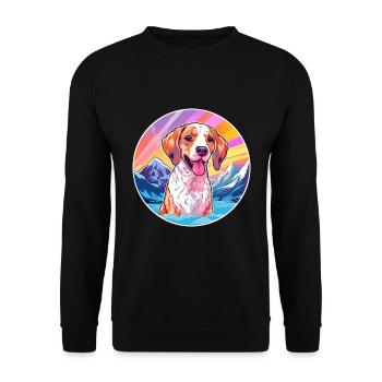 Braque Du Bourbonnais Hunderasse Cartoon Kawaii Wat - Unisex Pullover - Schwarz - Vorne - Alina (178cm) & Michal (187cm)