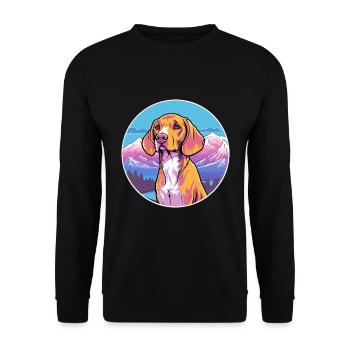 Burgos Pointer chien race dessin animé Kawaii aquarelle - Sweat-shirt Unisexe - noir - Devant - Alina (178cm) & Michal (187cm)