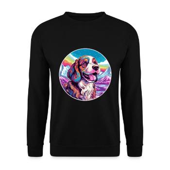 Drever Dog Breed Cartoon Kawaii Watercolor - Unisex Sweatshirt - black - Front - Alina (178cm) & Michal (187cm)